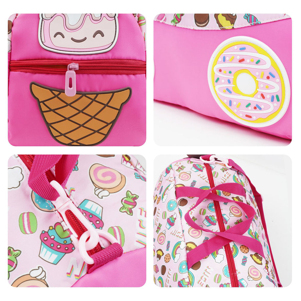 Donuts Candy Theme Kids Duffle Bag for Classes and Travel, 5yrs +