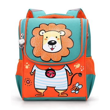 Green Lion Flap Early School Backpack for Toddlers, 2yrs - 5yrs
