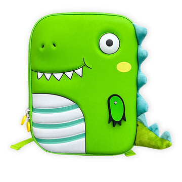 Mini Size Green Smiling Dino Nursery and Early School Backpack for Pre Toddlers, 2years- 5years