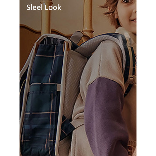 Blue Scottish Plaid Checks Rectangle style Backpack for Kids, Medium