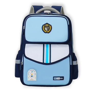 Navy & Light Blue LSB Monogram kids School Backpack,6yrs - 10yrs