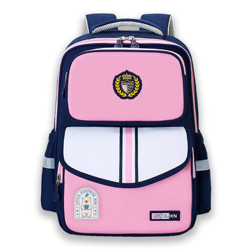Navy & Pink LSB Monogram kids School Backpack,6yrs - 10yrs