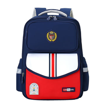 Navy & Red LSB Monogram kids School Backpack,6yrs - 10yrs
