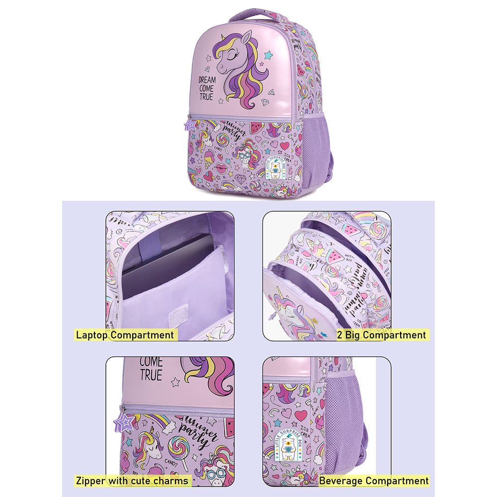 Hologram Unicorn School Backpack for Kids, 5yrs - 10yrs