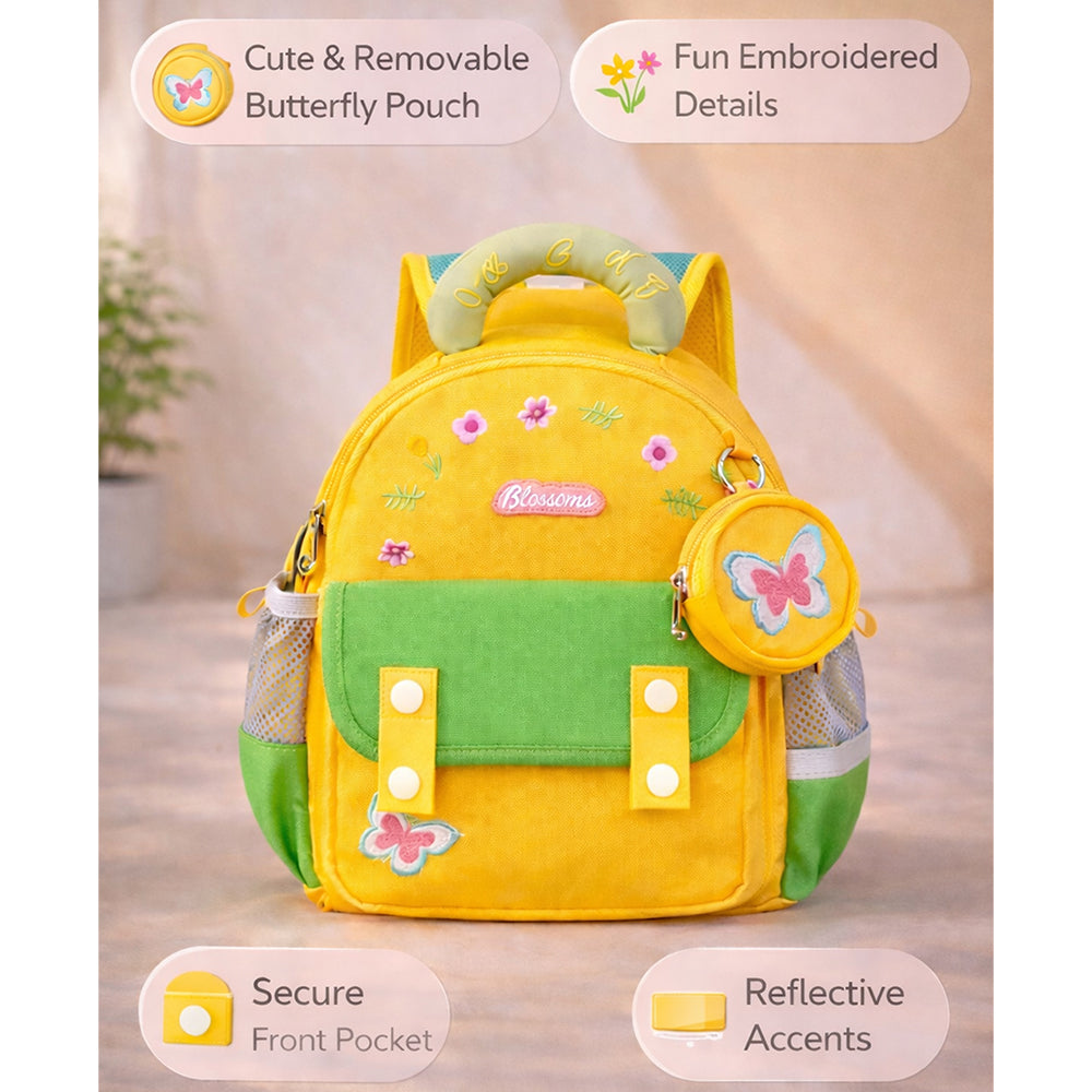 Mini Yellow & Green Butterfly toddlers Backpack for nursery school and travel