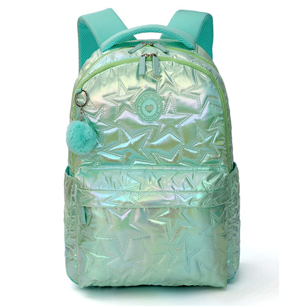 3pcs Shiny Mint Star Matching Backpack, Lunch Bag and Stationery Pouch, 8yrs to Adults