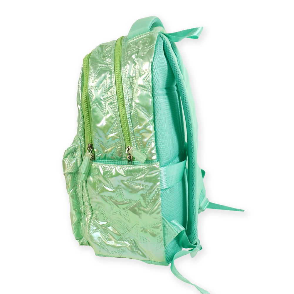 3pcs Shiny Mint Star Matching Backpack, Lunch Bag and Stationery Pouch, 8yrs to Adults