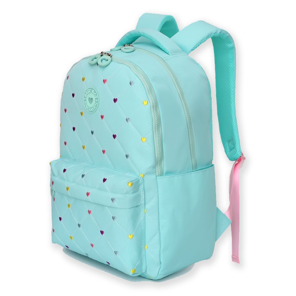3pcs Mint Mini Heart Matching Backpack, Lunch Bag and Stationery Pouch