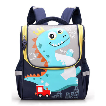 Navy Dino Flap Early School Backpack for Toddlers, 2yrs - 5yrs