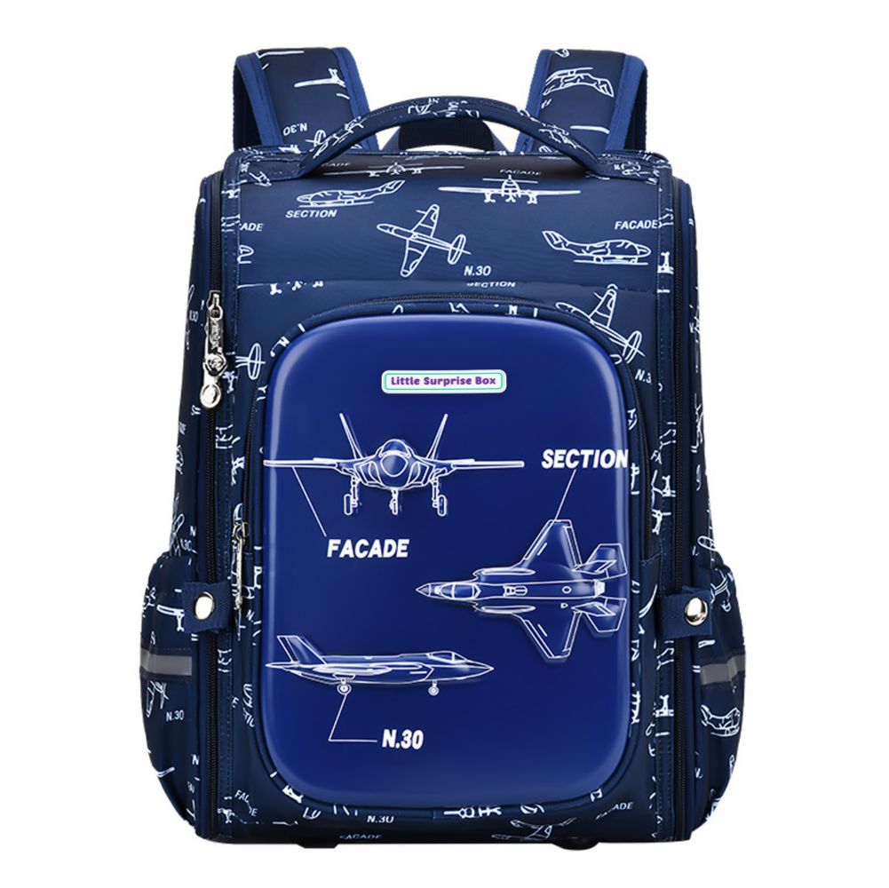 Navy Fighter Plane School Backpack for Kids,6yrs - 10yrs