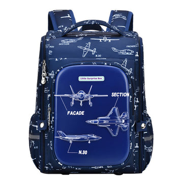 Navy Fighter Plane School Backpack for Kids,6yrs - 10yrs