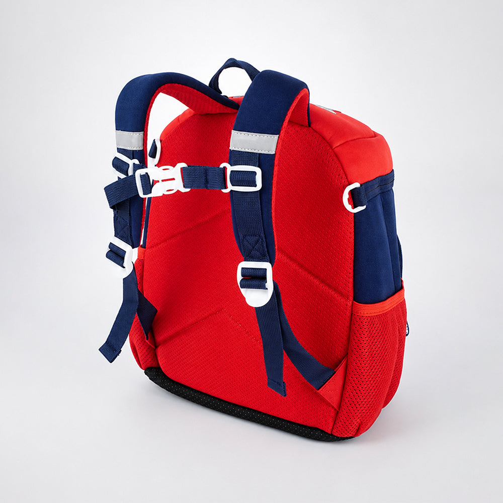 Navy & Red Car Soft Neoprene Backpack for Toddlers & Kids, 3yrs to 5yrs