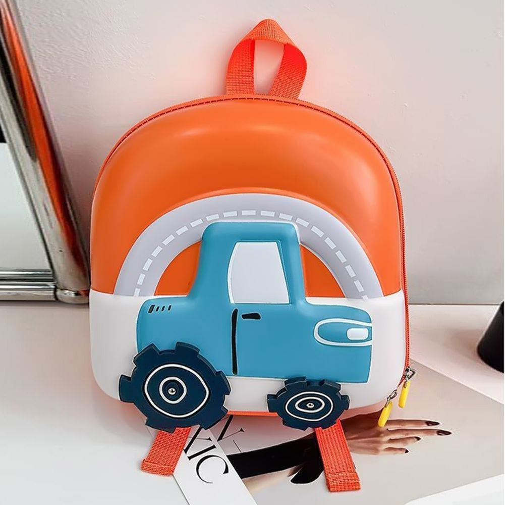 Mini Size Orange Car Nursery and Early School Backpack for Pre Toddlers, 1year- 4years