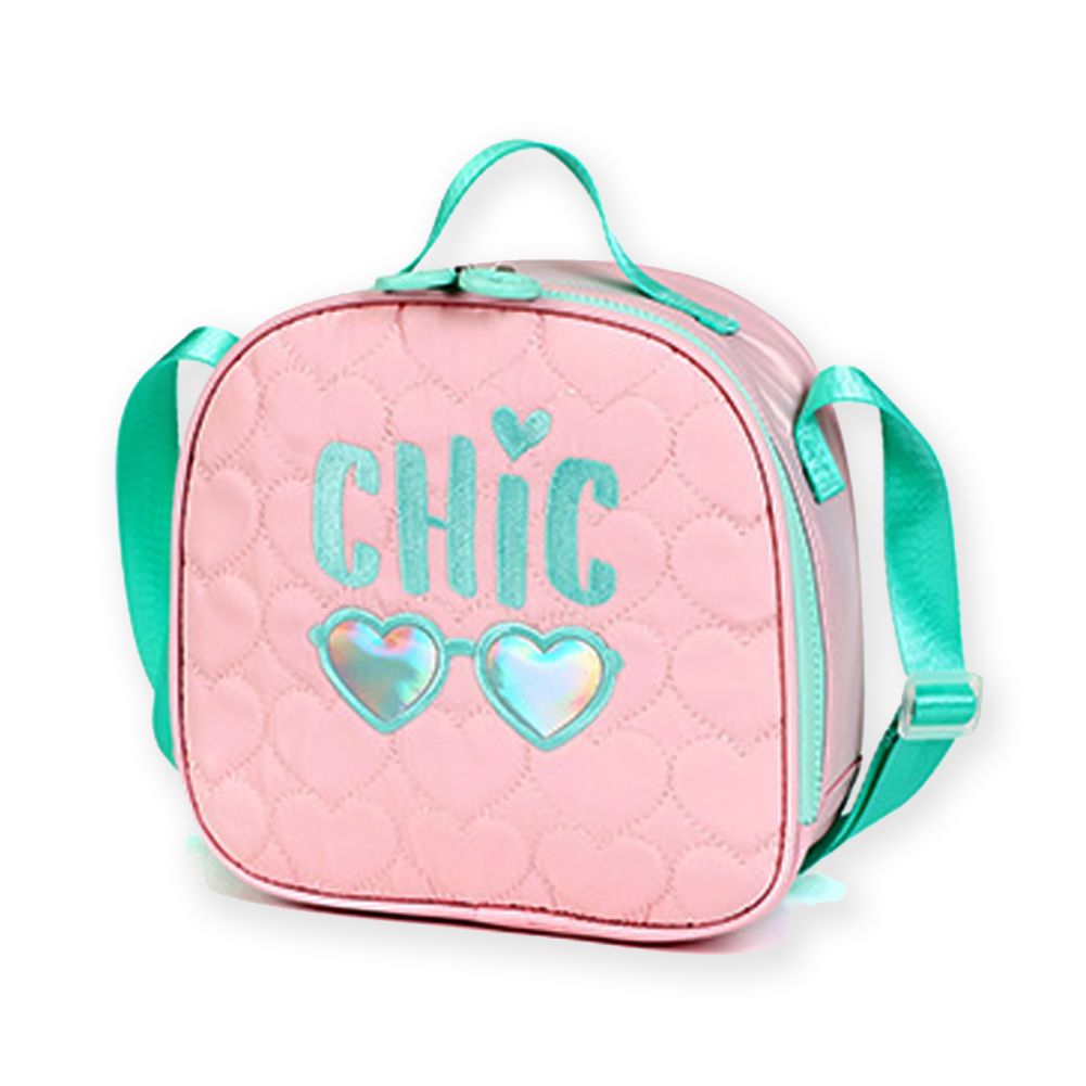 3pcs Pink Cool Glasses Matching Backpack, Lunch Bag and Stationery Pouch, 8yrs to Adults