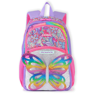 Purple 3d Glitter Butterfly School Backpack for Kids