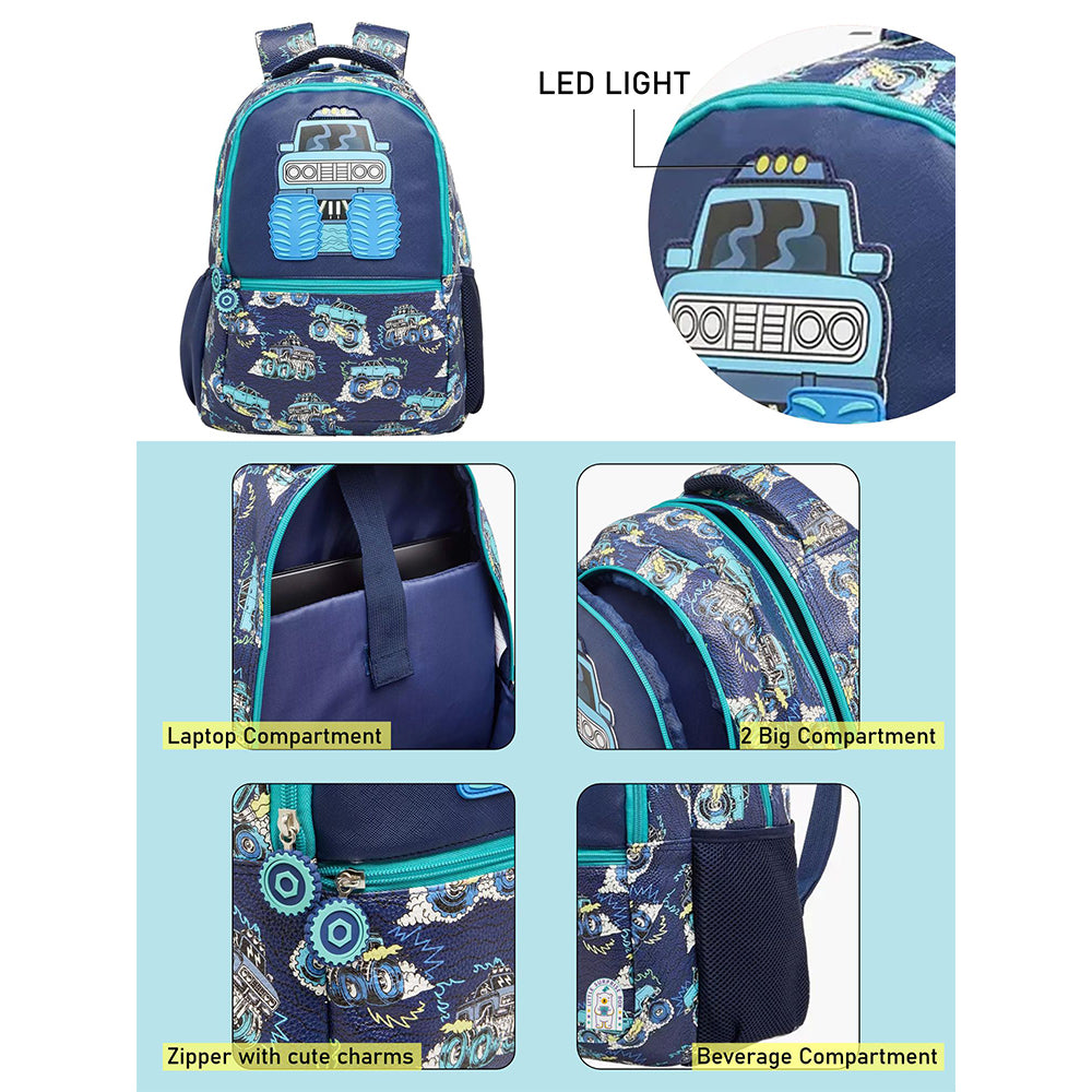 Little Surprise Box,Monster Truck School Backpack for Kids, 5yrs - 10 yrs