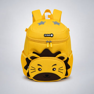 Yellow 3D Lion Face Soft Neoprene Backpack for Toddlers & Kids, 3yrs - 5yrs