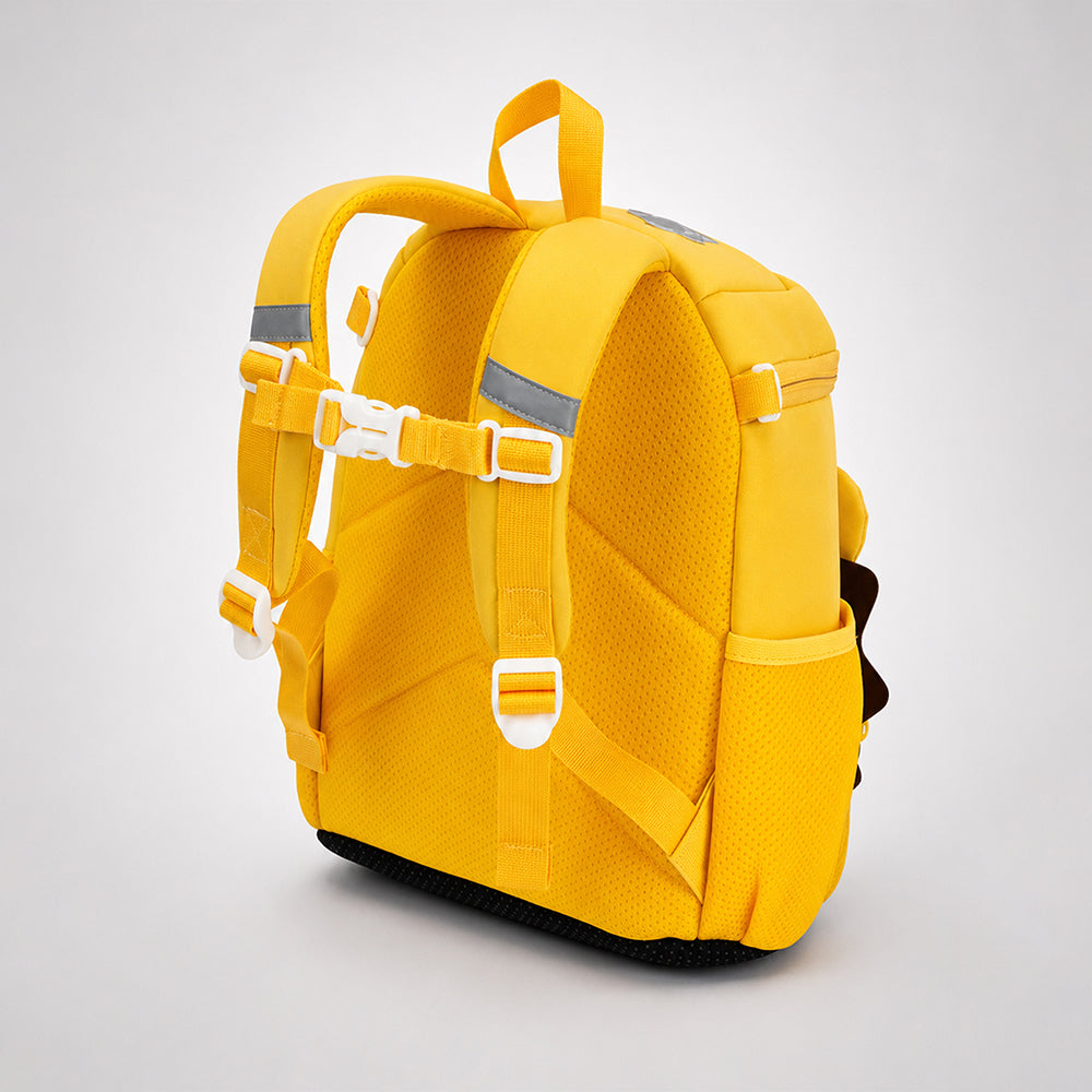 Yellow 3D Lion Face Soft Neoprene Backpack for Toddlers & Kids, 3yrs - 5yrs