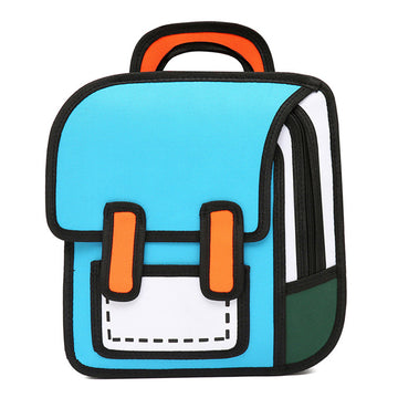 Blue Canvas Illustration theme Backpack for Kids & Adults