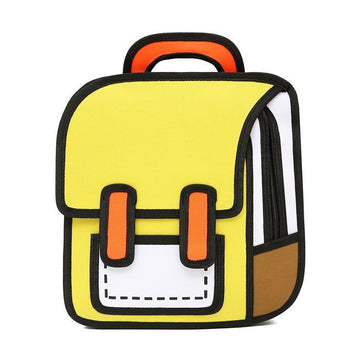 Yellow Canvas Illustration theme Backpack for Kids & Adults