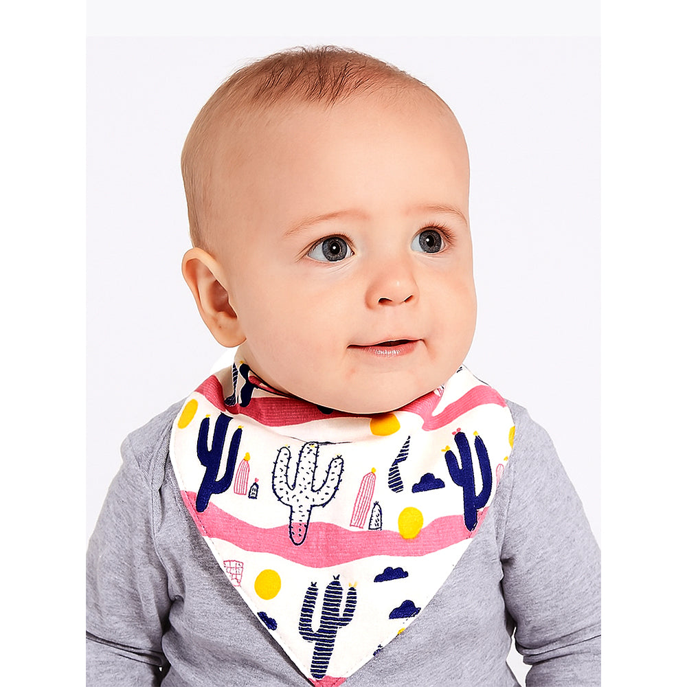 3PCS Set of Multi Cactus premium adjustable snap button closure Bibs