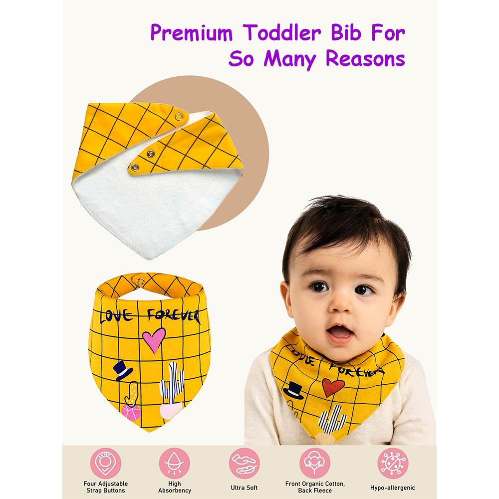 3PCS Set of Multi Cactus premium adjustable snap button closure Bibs