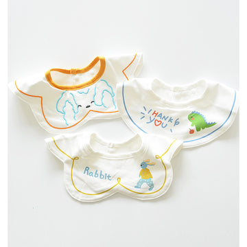 3PCS Set , Dino print premium adjustable button closure & wide shoulder size bibs