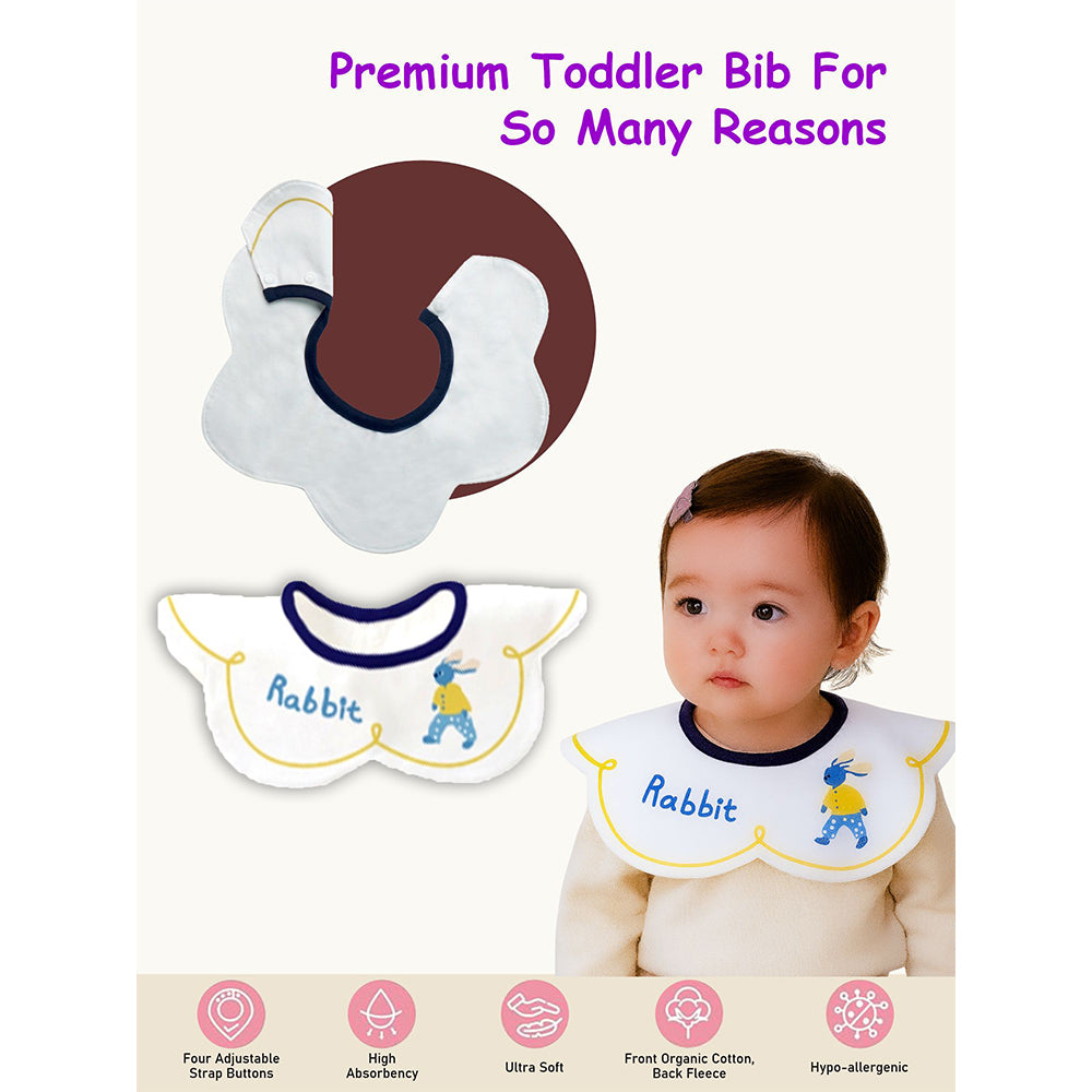 3PCS Set , Dino print premium adjustable button closure & wide shoulder size bibs