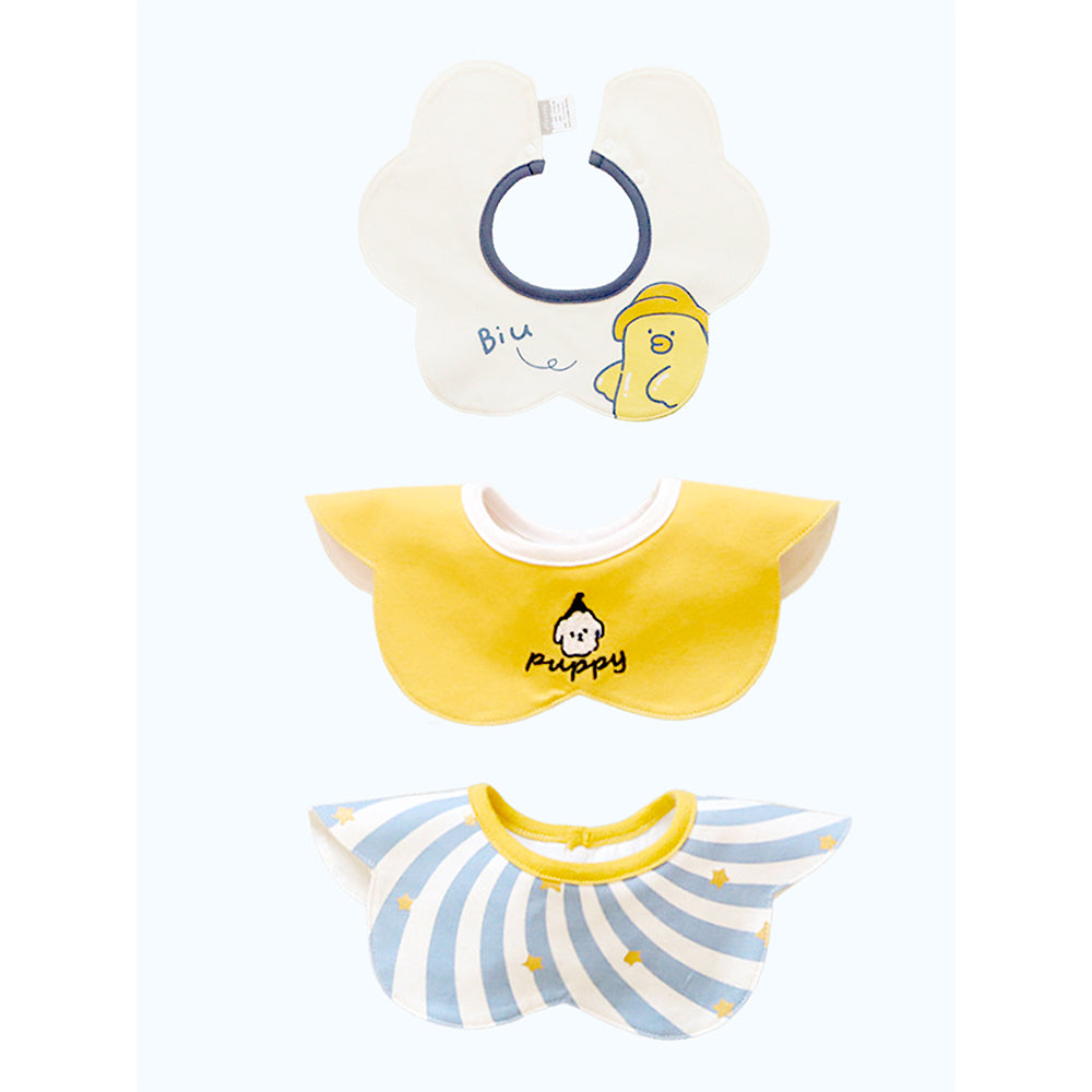 3PCS Set, Duck print premium adjustable button closure & wide shoulder size bibs