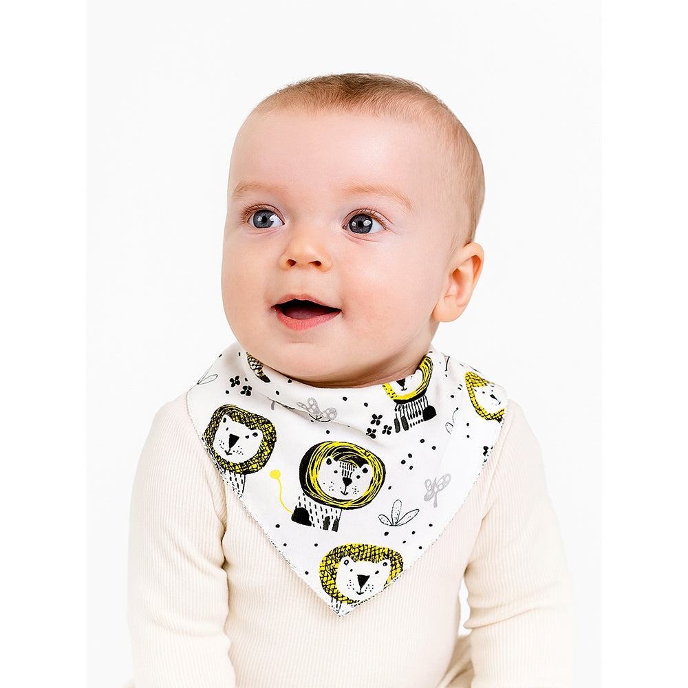 3PCS Set of Geometric Animals print premium adjustable snap button closure Bibs