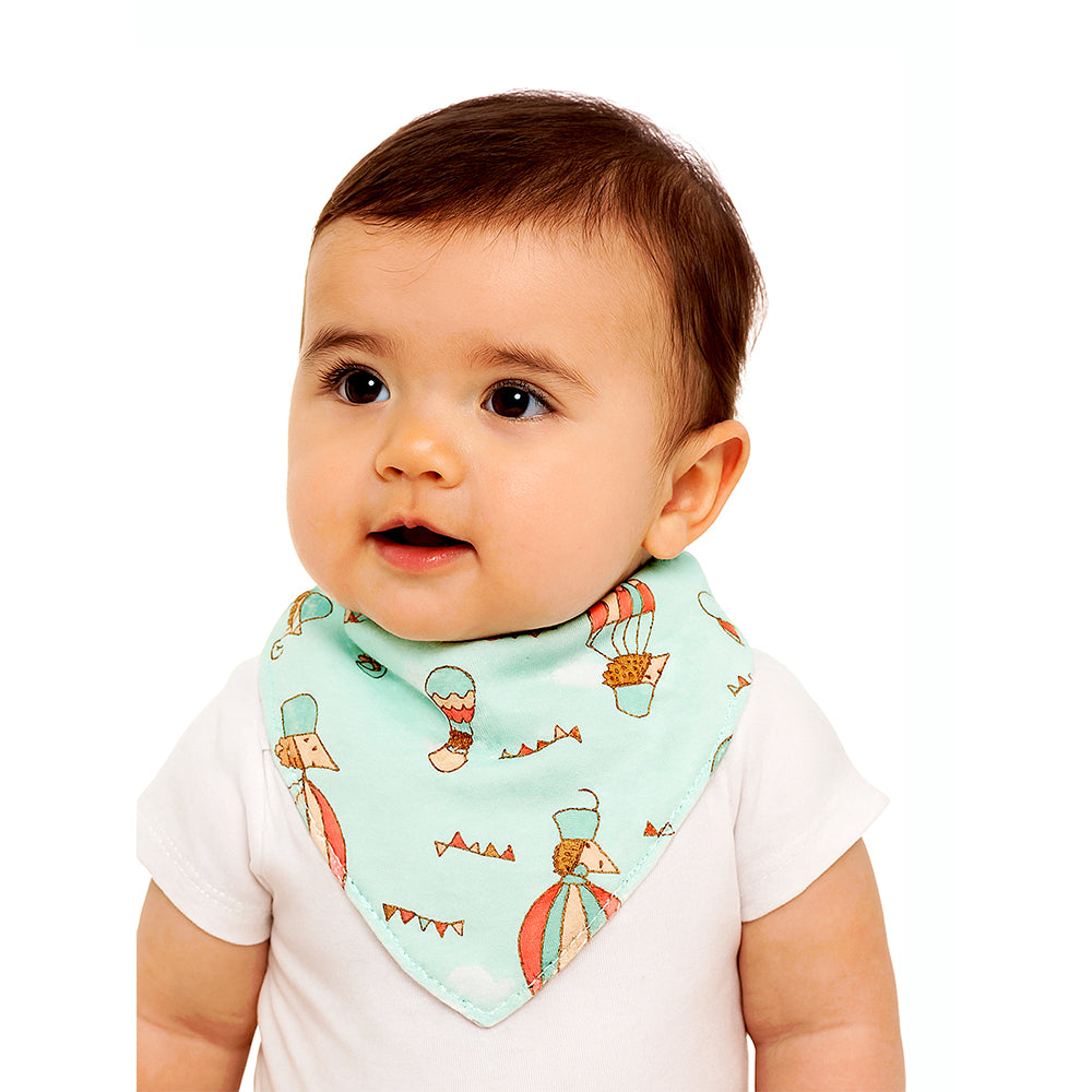 3PCS Set of Hedgehog print premium adjustable snap button closure Bibs