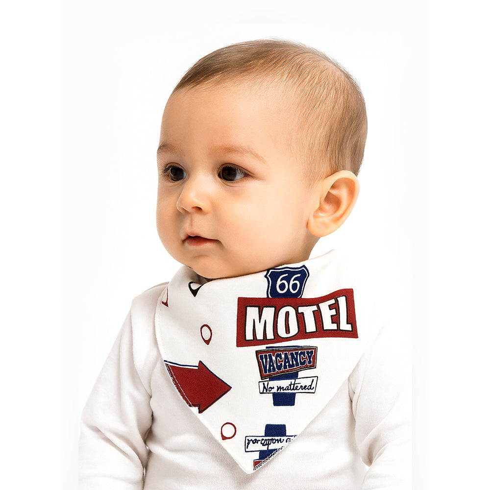 3PCS Set of Sports print premium adjustable snap button closure Bibs