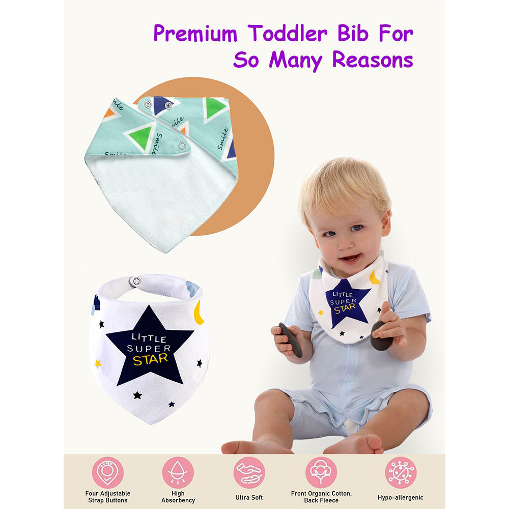 3PCS Set of SuperStar print premium adjustable snap button closure Bibs