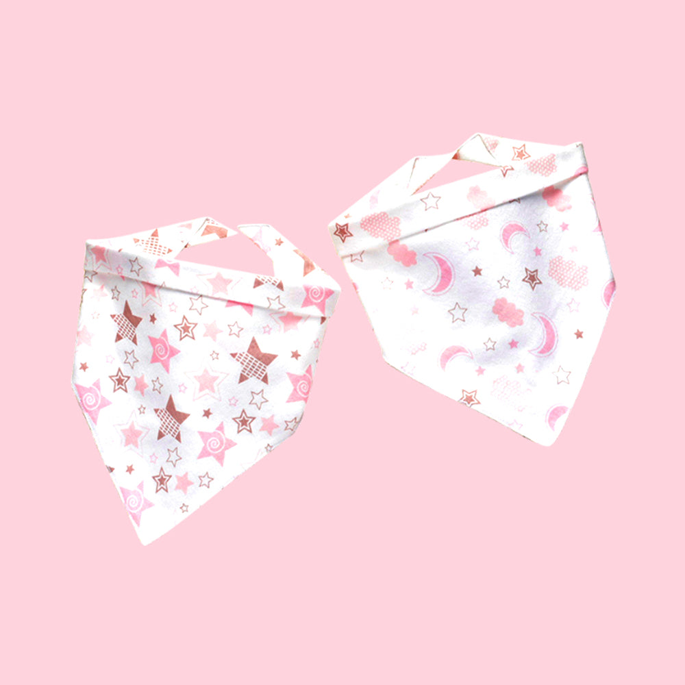 3PCS Set of Twinkle Star print premium adjustable snap button closure Bibs