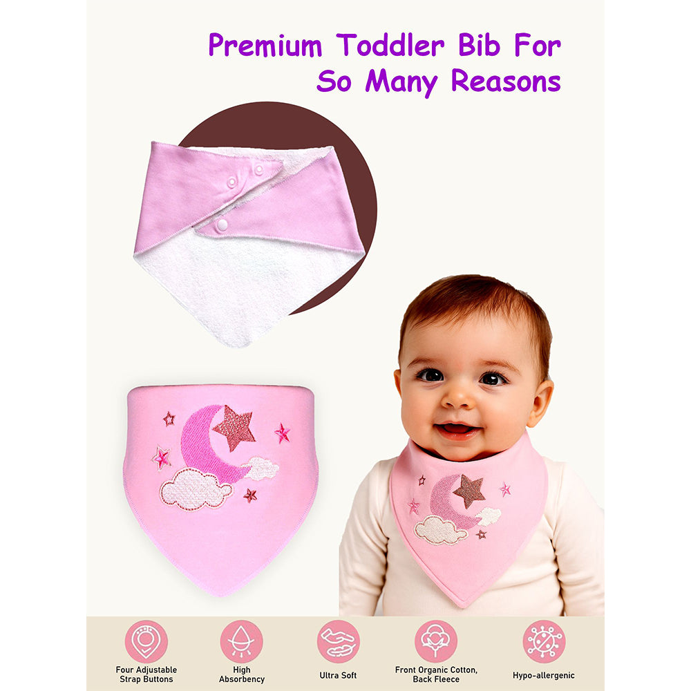 3PCS Set of Twinkle Star print premium adjustable snap button closure Bibs