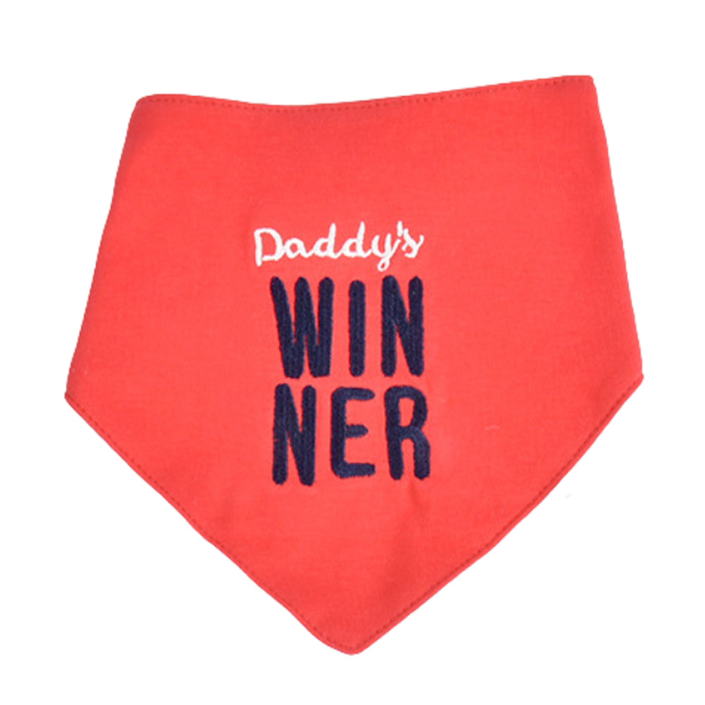 2PCS Set of Winner print premium adjustable snap button closure & Silicone teether Flap Bibs