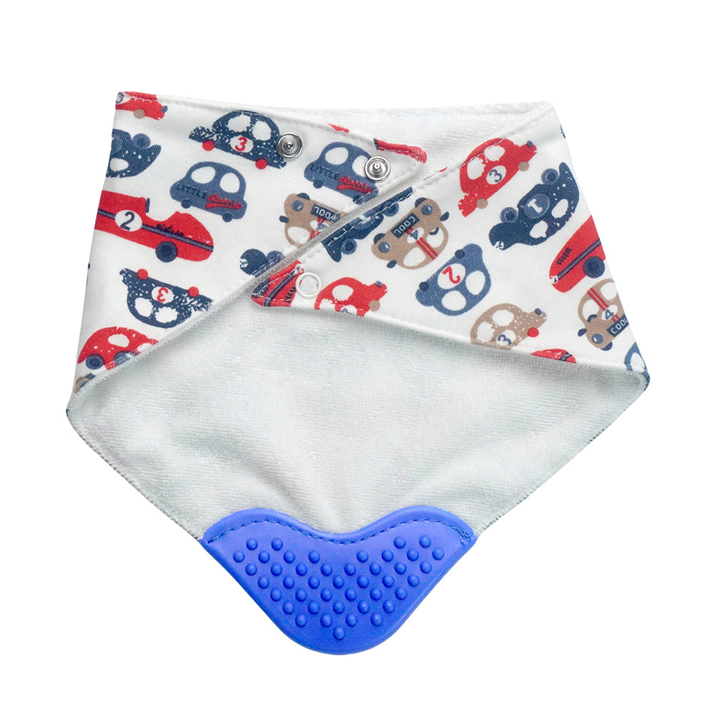 2PCS Set of Winner print premium adjustable snap button closure & Silicone teether Flap Bibs
