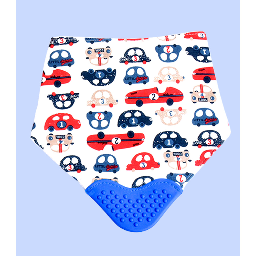2PCS Set of Winner print premium adjustable snap button closure & Silicone teether Flap Bibs