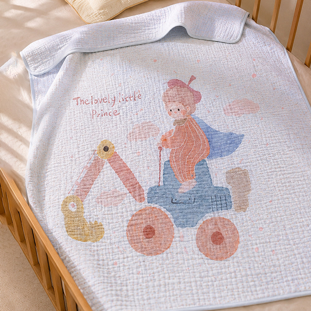 Construction Prince Super Soft Muslin Cotton Blanket for Newborns & Infants with Free Storage Pouch
