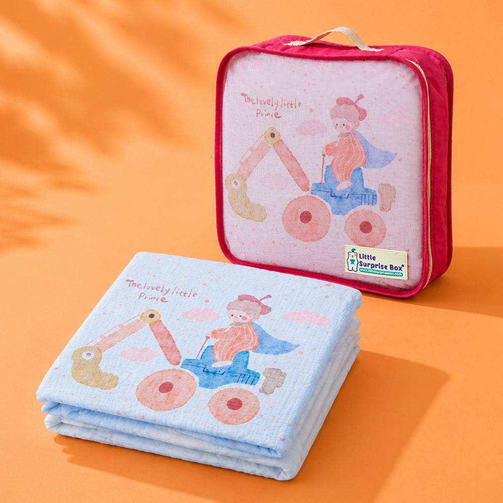 Construction Prince Super Soft Muslin Cotton Blanket for Newborns & Infants with Free Storage Pouch