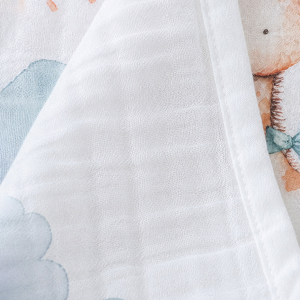 Giraffe Happy Day Super Soft Muslin Cotton Blanket for Newborns & Infants with Free Storage Pouch