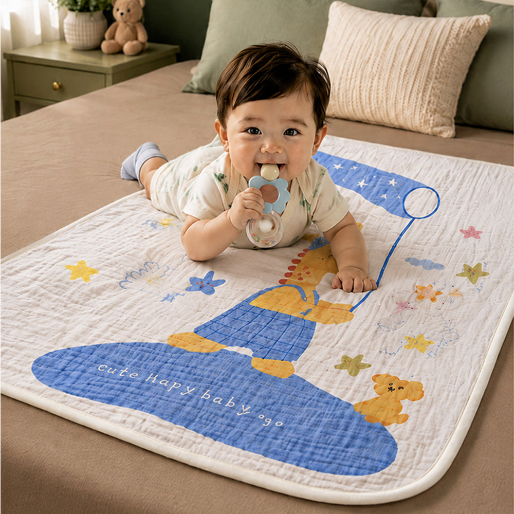 Giraffe Star Catcher Super Soft Muslin Cotton Blanket for Newborns & Infants with Free Storage Pouch