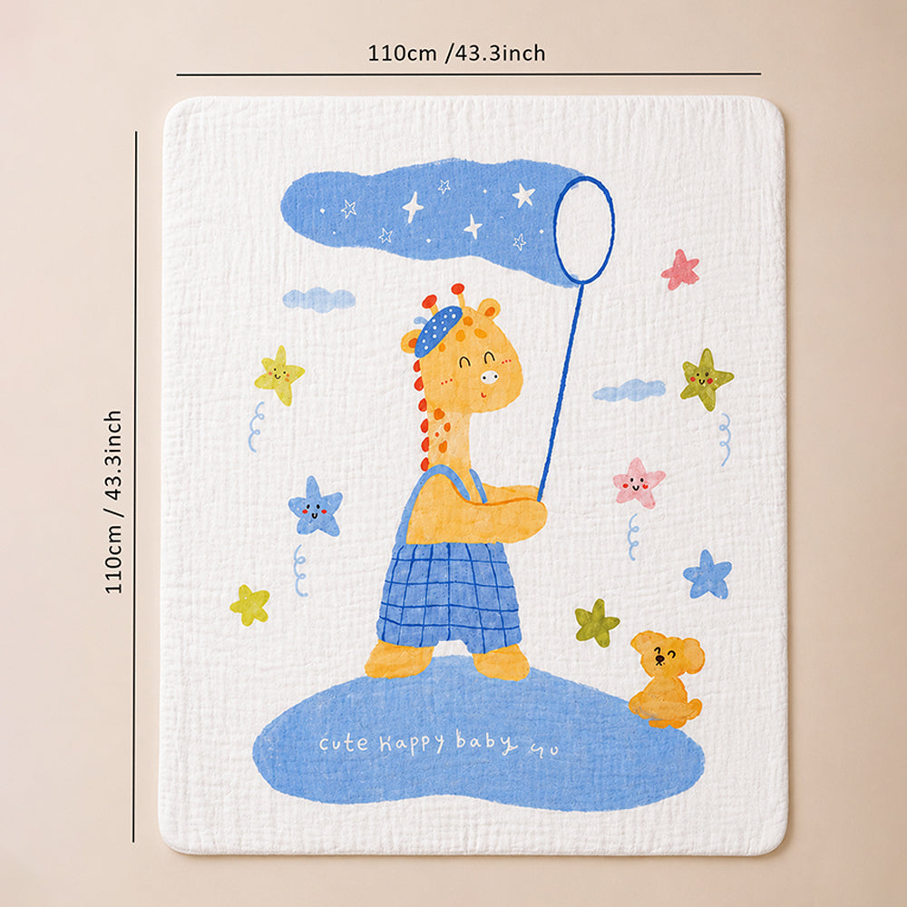 Giraffe Star Catcher Super Soft Muslin Cotton Blanket for Newborns & Infants with Free Storage Pouch