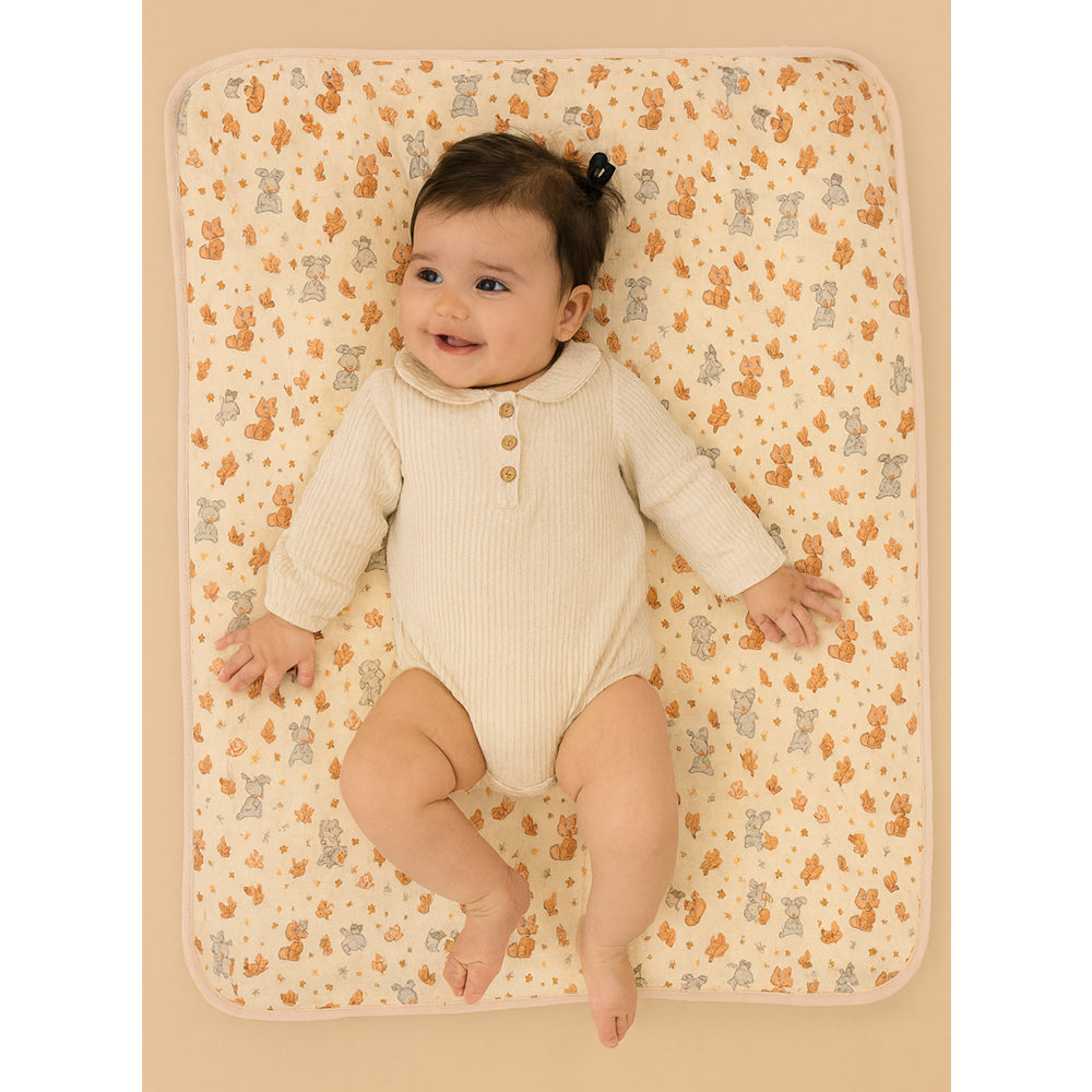 Puppy print muslin cotton blanket with 2 matching Napkins for Newborn & Infants