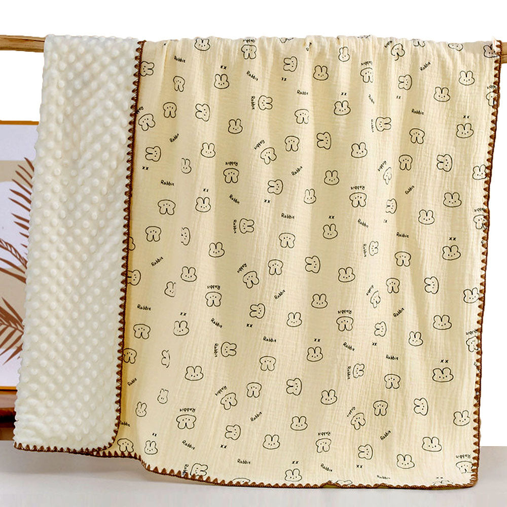 Rabbit Face, 2pcs Super Soft Breathable pure Muslin cotton Blanket and pillow set for Newborn & Infants