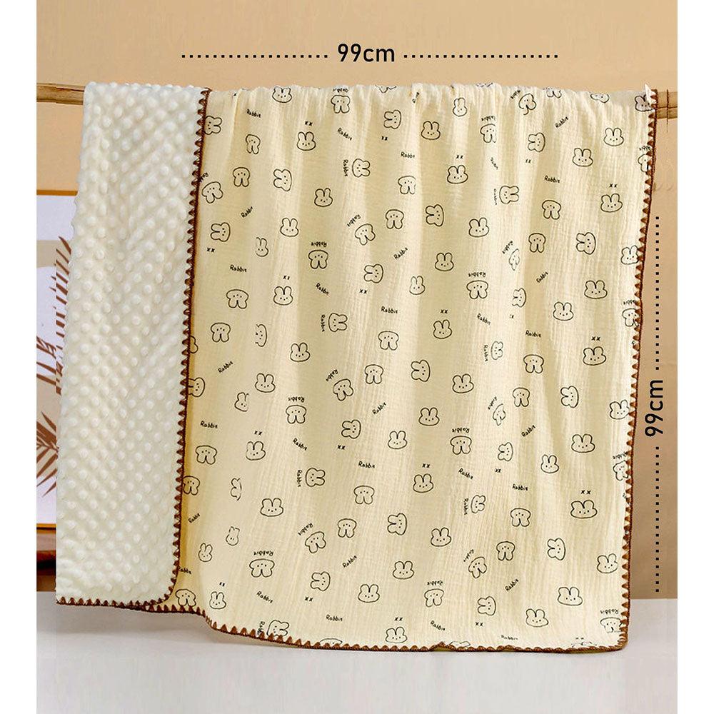 Rabbit Face, 2pcs Super Soft Breathable pure Muslin cotton Blanket and pillow set for Newborn & Infants