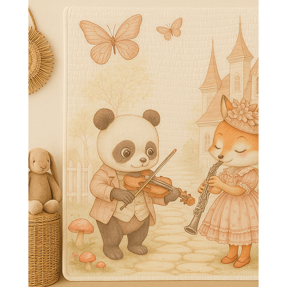Coat Panda woodland print Super Soft Breathable pure Muslin cotton Blanket for Infants