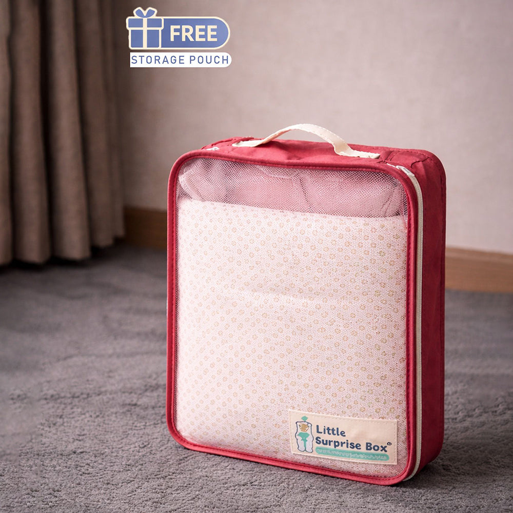 Small Leaves Theme Soft Cotton Winter Wrapper with Hood for Newborn & Infants with Free storage Pouch