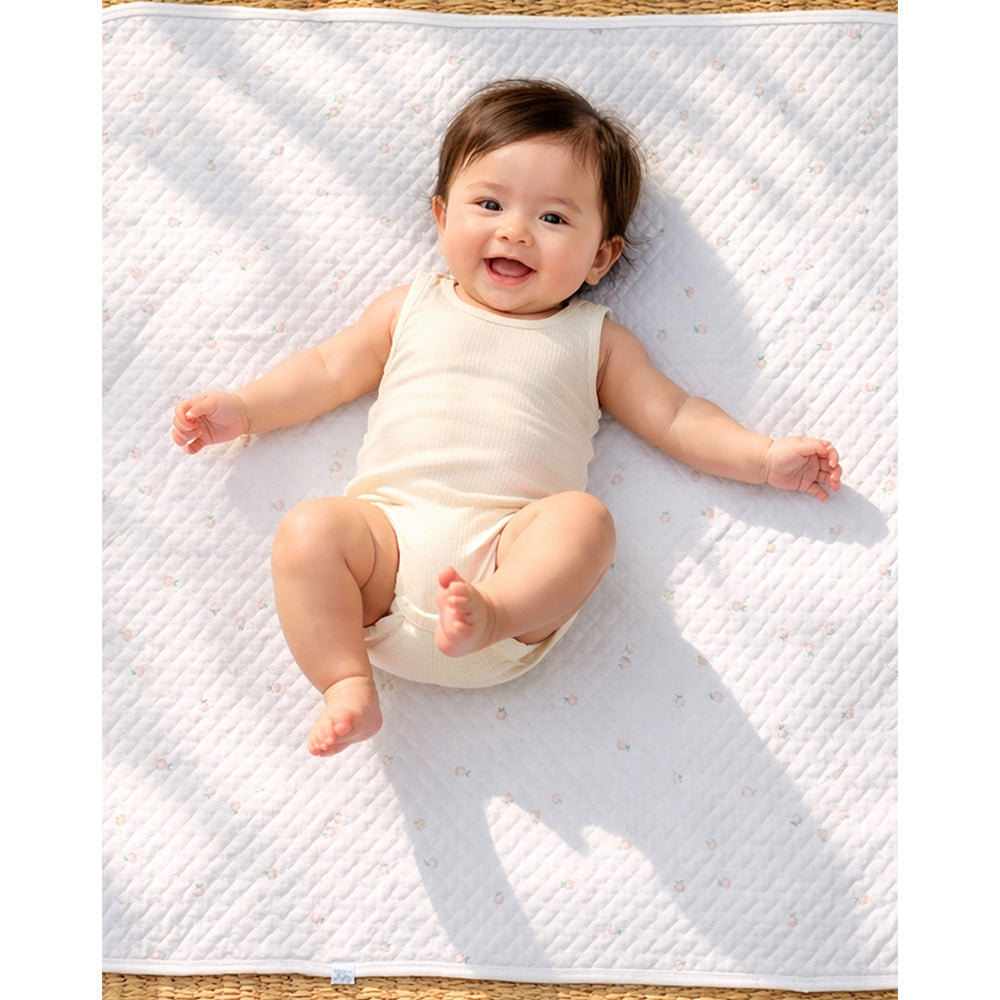 Peach Soft Quilted Cotton Winter Wrapper with Hood for Newborn & Infants with Free storage Pouch