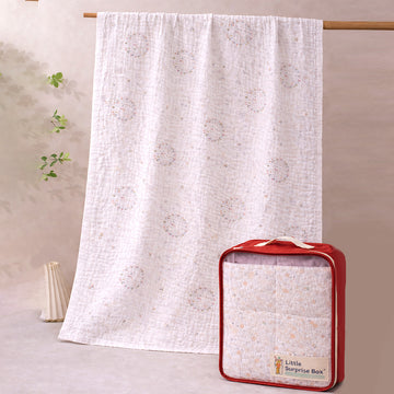 Wreath Wooland Theme Soft Quilted Cotton Winter Wrapper with Hood for Newborn & Infants with Free storage Pouch